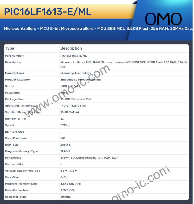 PIC16LF1613-E/ML