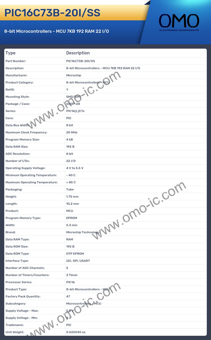 PIC16C73B-20I/SS