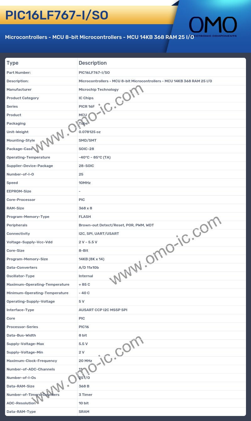 PIC16LF767-I/SO