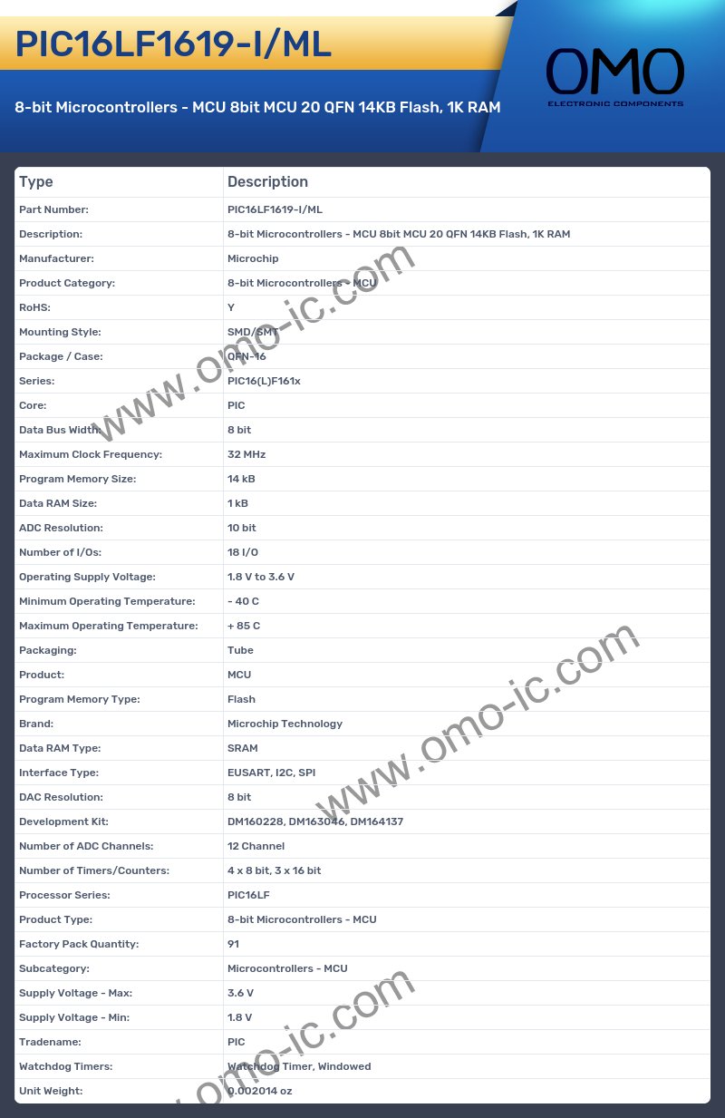 PIC16LF1619-I/ML