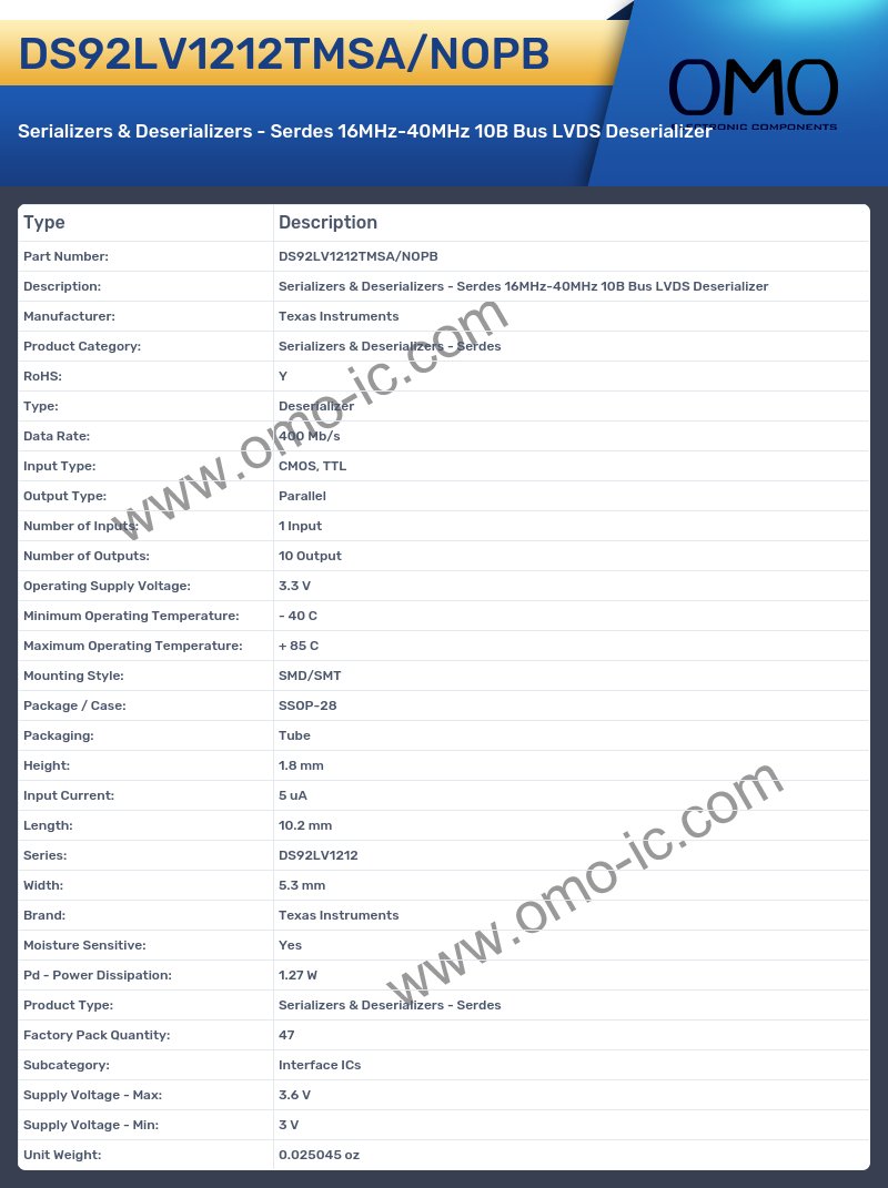 DS92LV1212TMSA/NOPB