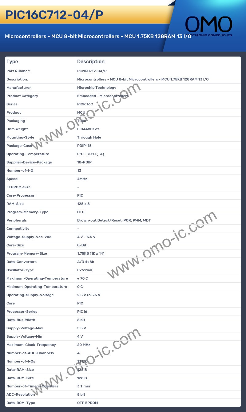 PIC16C712-04/P