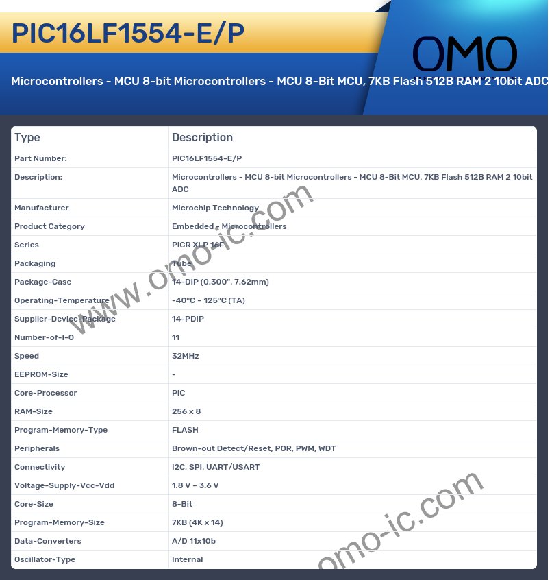 PIC16LF1554-E/P