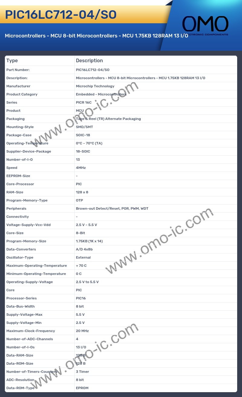 PIC16LC712-04/SO