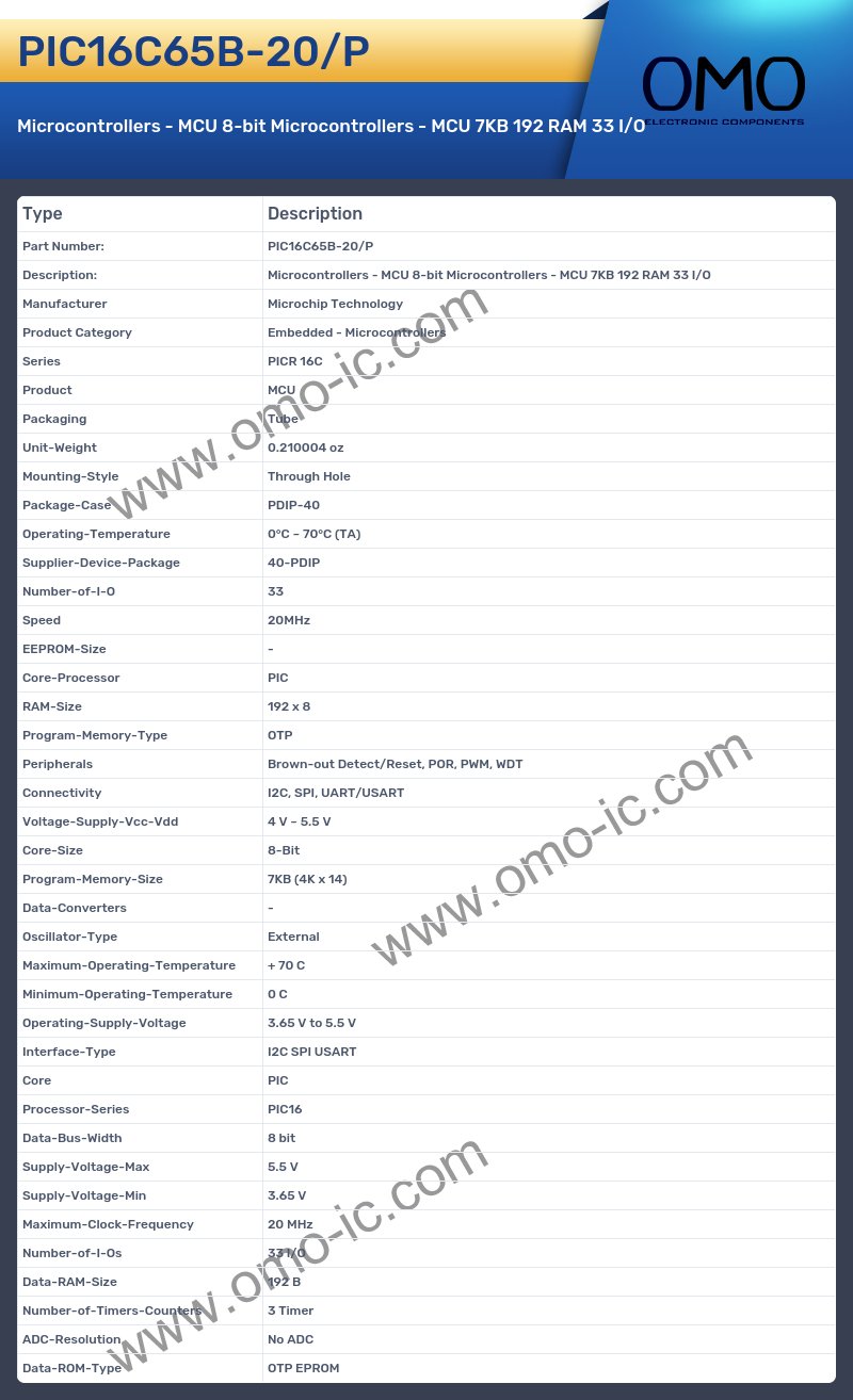 PIC16C65B-20/P