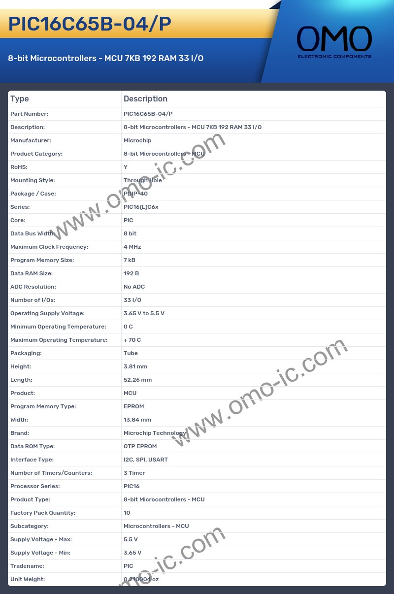 PIC16C65B-04/P