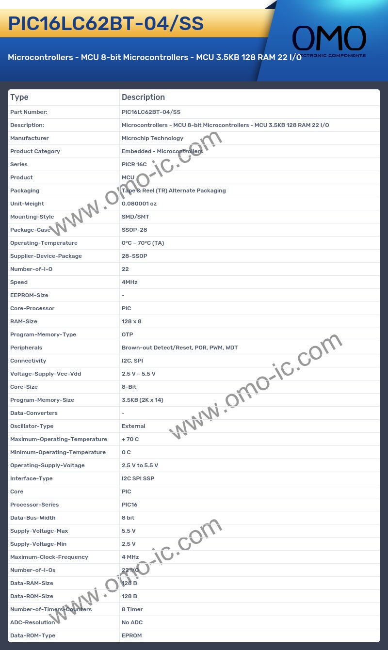 PIC16LC62BT-04/SS