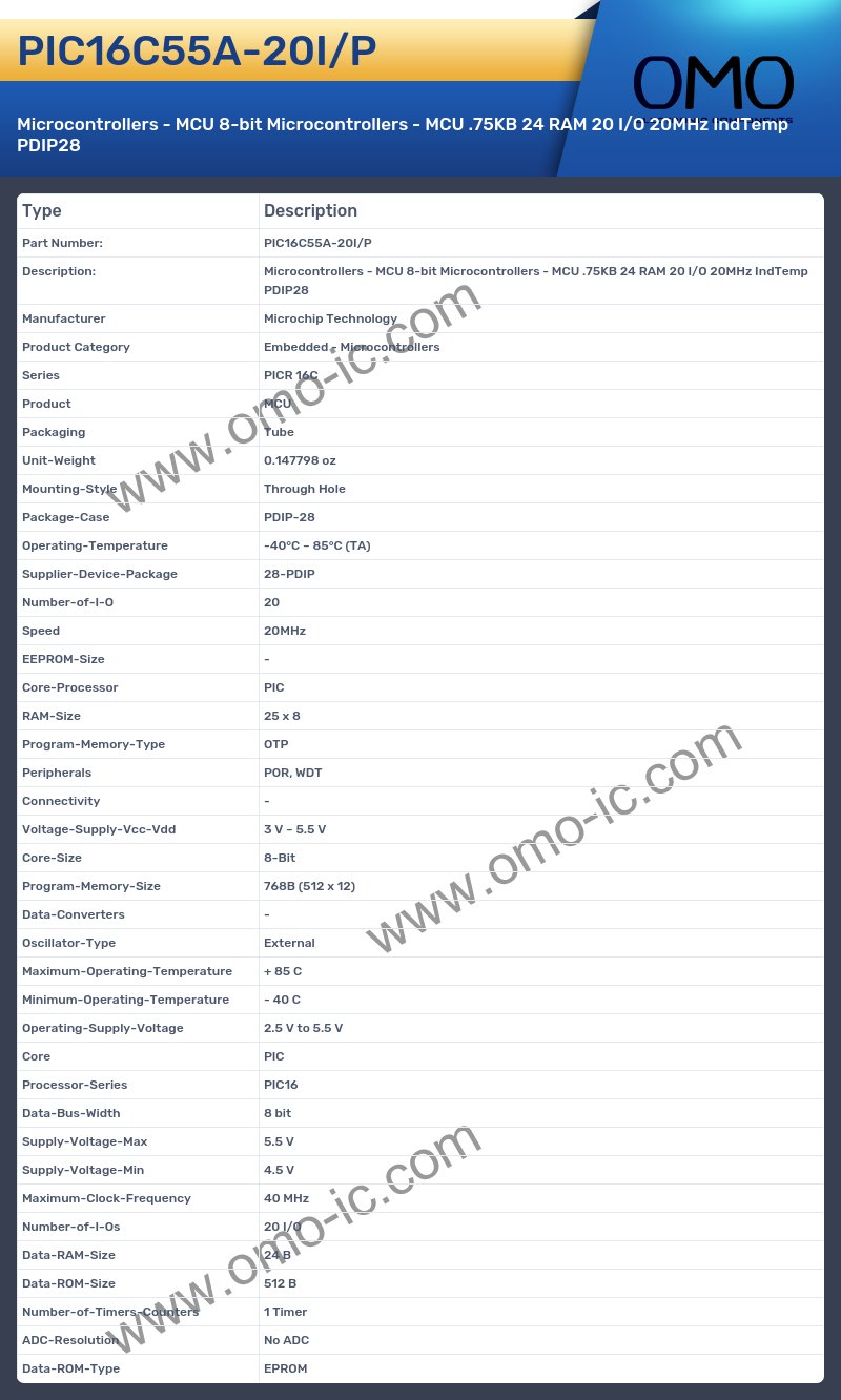 PIC16C55A-20I/P