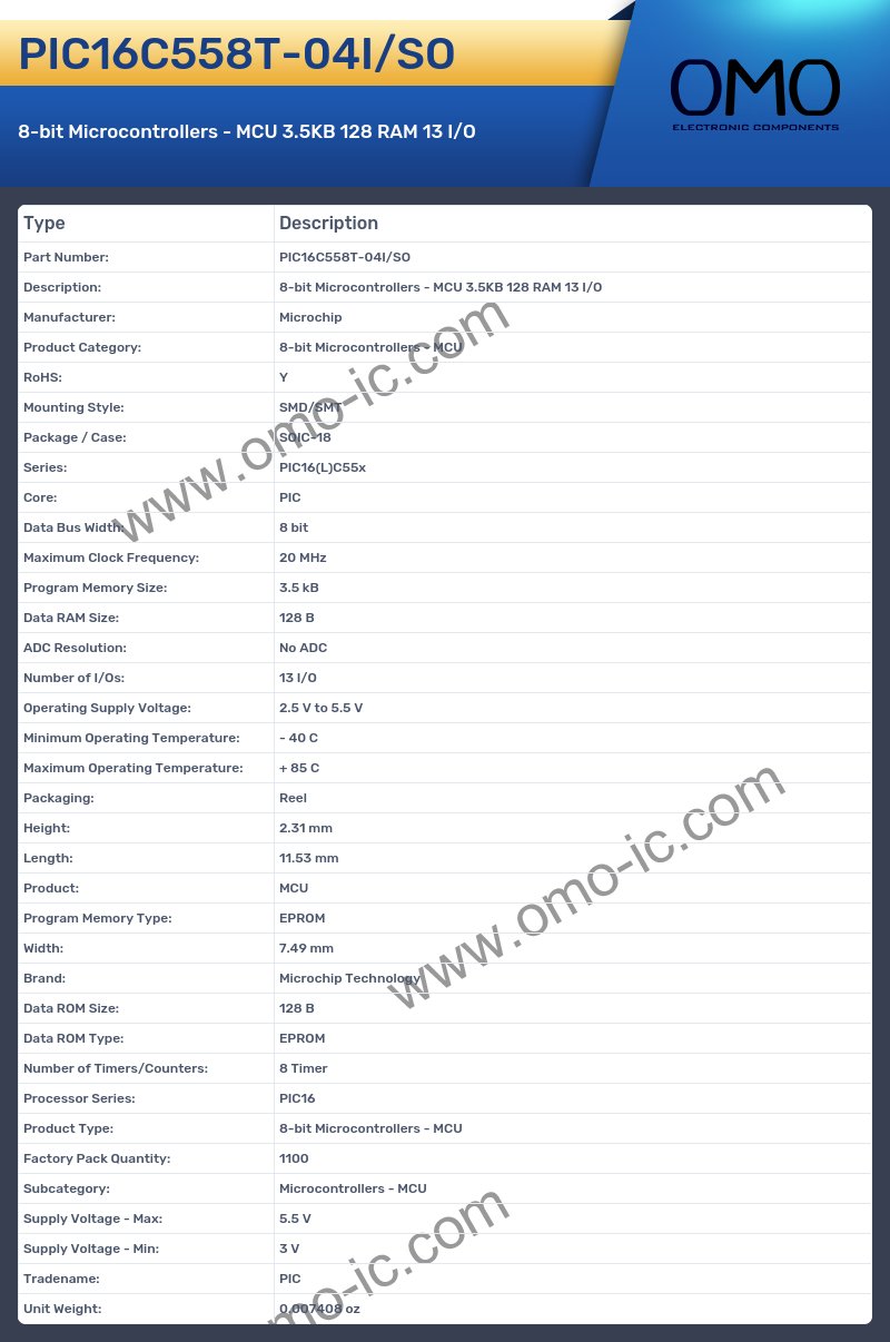 PIC16C558T-04I/SO