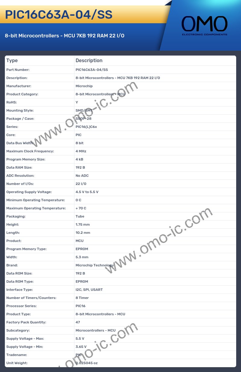 PIC16C63A-04/SS