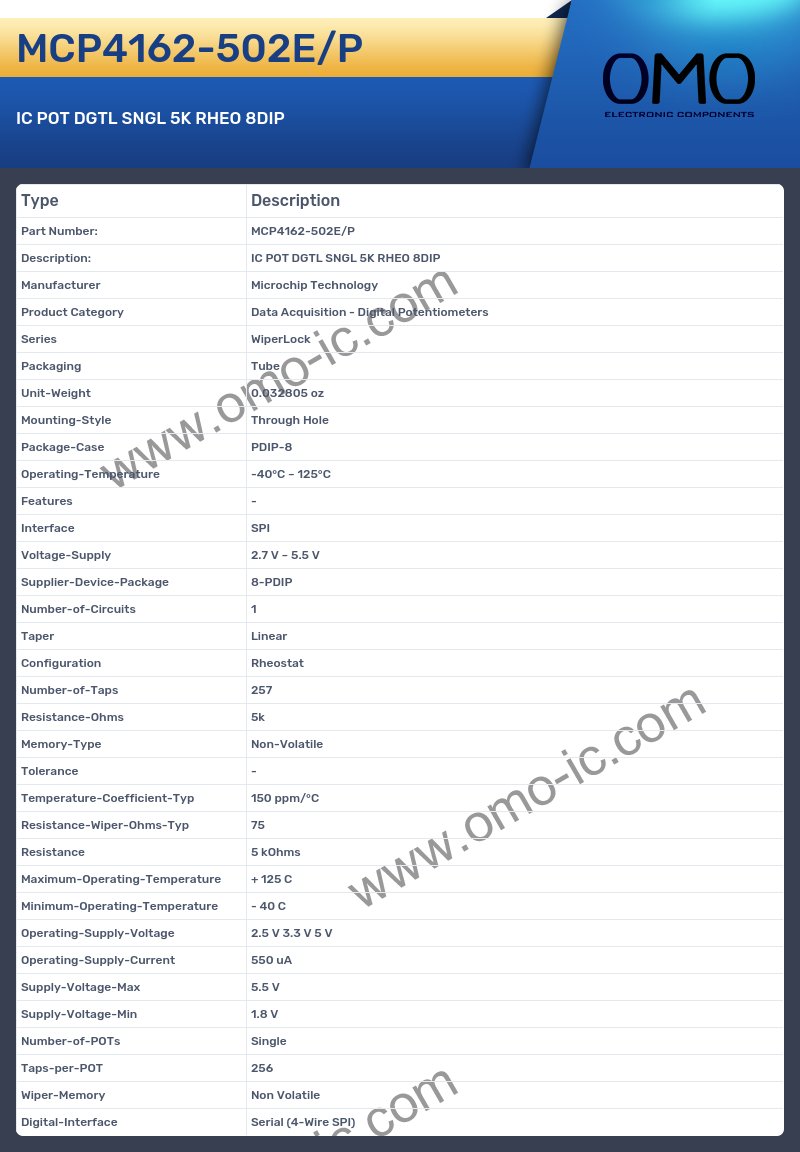 MCP4162-502E/P
