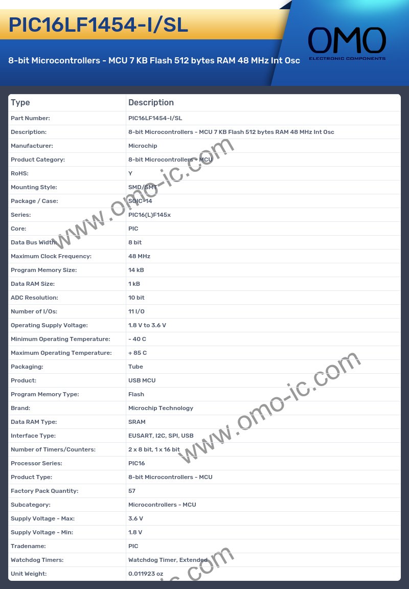 PIC16LF1454-I/SL