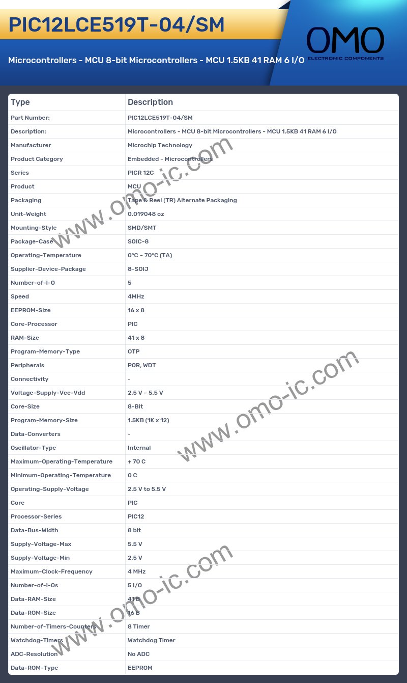 PIC12LCE519T-04/SM