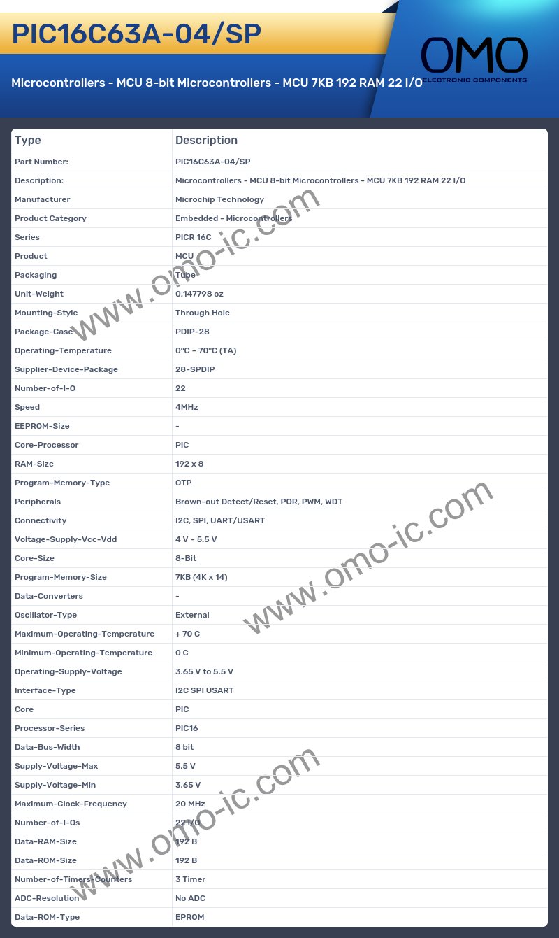 PIC16C63A-04/SP