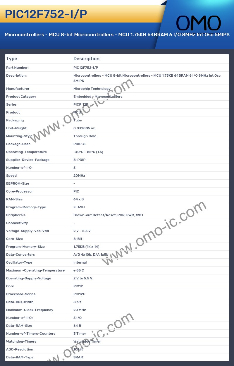 PIC12F752-I/P
