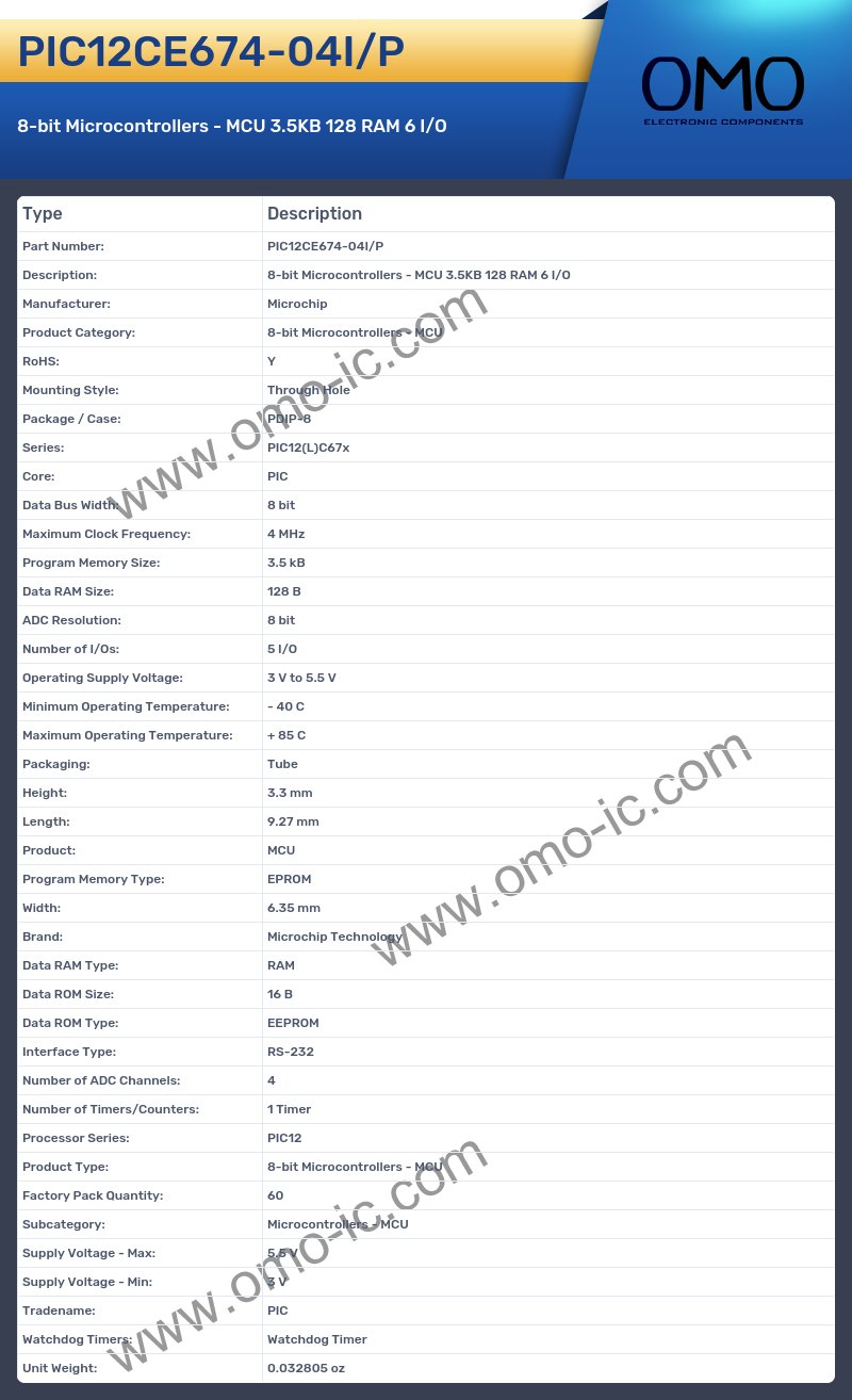 PIC12CE674-04I/P