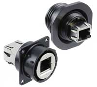 Black Zinc Rugged Ethernet Connectors
