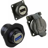 Black Zinc Rugged USB Connectors