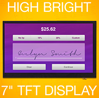 High Bright 1024 x 600 7.0" IPS TFT LCD with 